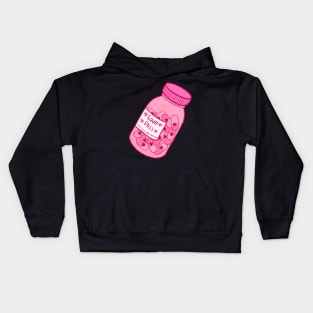 Love pills love sick Valentine’s Day design Kids Hoodie